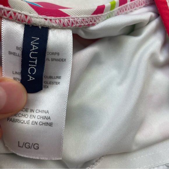 NAUTICA Tropical Open Back Criss Cross Vibrant One Piece Bathing Suit - Picture 13 of 16